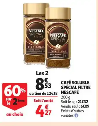 Auchan Café Soluble Spécial Filtre Nescafé offre