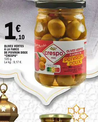 E.Leclerc Olives vertes a la farce de poivron doux crespo offre