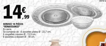 E.Leclerc Service 18 pieces renaissance offre