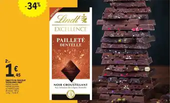 E.Leclerc Tablette de chocolat "EXCELLENCE LINDT" offre