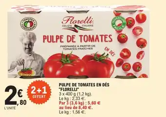 E.Leclerc Pulpe de tomates en dés "FLORELLI" offre