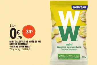 E.Leclerc Mini galettes de maïs et riz saveur fromage "WEIGHT WATCHERS" offre