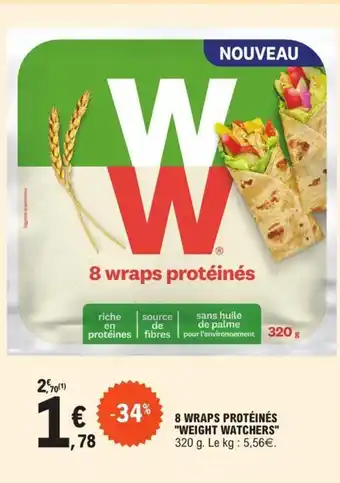 E.Leclerc 8 wraps protéinés "WEIGHT WATCHERS" offre