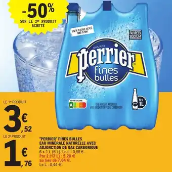E.Leclerc "PERRIER" fines bulles eau minérale naturelle avec adjonction de gaz carbonique offre