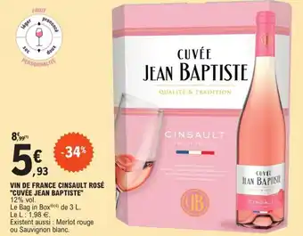 Vin de france cinsault rosé "CUVÉE JEAN BAPTISTE"
