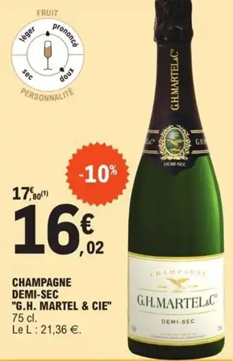 E.Leclerc Champagne demi-sec "G.H. MARTE: & CIE" offre