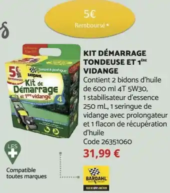 Bricomarché Kit démarrage tondeuse et 1 vidange offre