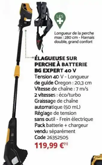 Bricomarché Élagueuse sur perche à batterie BG expert 40 V offre