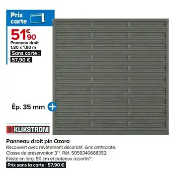 Castorama Panneau Droit Pin Ozora offre