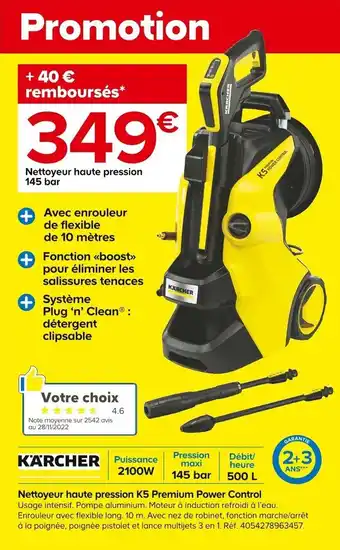 Castorama Nettoyeur Haute Pression K5 Premium Power Control offre