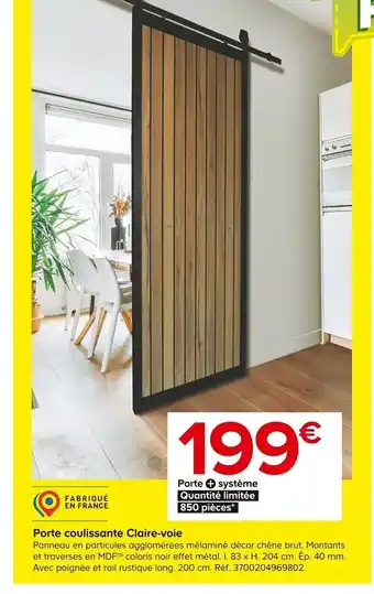 Castorama Porte Coulissante Claire-voie offre