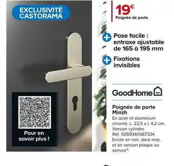 Castorama Poignée de Porte Minzh offre