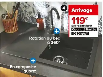 Castorama Lot évier à Encaster + Mitigeur Mahongany évier offre