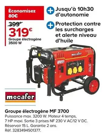 Groupe électrogéne MF 3700