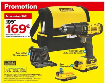 Castorama Perceuse à Percussion Sans Fil SFMCD711DSA offre