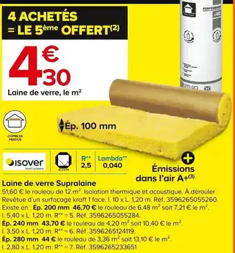 Castorama Laine de Verre Supralaine offre