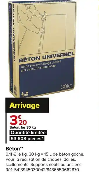 Castorama Béton offre