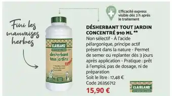 Bricomarché Désherbant Tout Jardin Concentré 910 ML offre