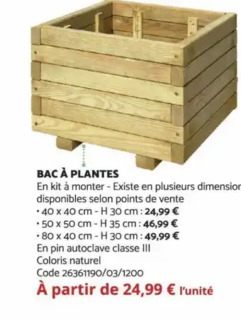 Bricomarché Bac à Plantes offre