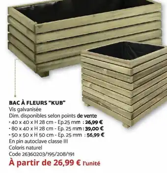 Bricomarché Bac à Fleurs Kub offre