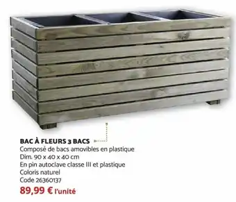 Bricomarché Bac à Fleurs 3 Bacs offre
