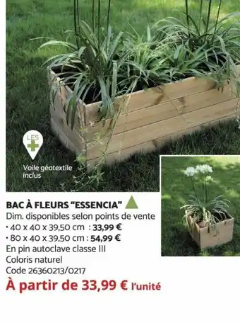 Bricomarché Bac à Fleurs Essencia offre