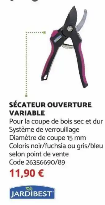 Sécateur Ouverture Variable
