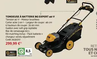 Tondeuse à Batterie BG Expert 40V