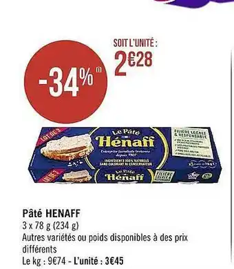 Casino Supermarchés Pâté henaff offre