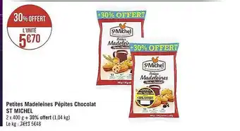 Casino Supermarchés Petites madeleines pépites chocolat st michel offre