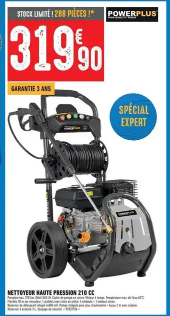 Brico Cash Nettoyeur haute pression 210 cc powerplus offre