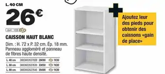 Brico Dépôt Caisson haut blanc offre