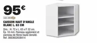 Brico Dépôt Caisson haut d'angle blanc l. 63 cm offre