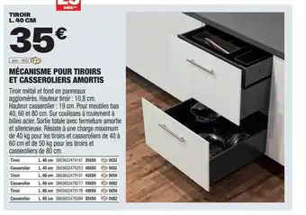 Brico Dépôt Mécanisme pour tiroirs et casseroliers amortis offre