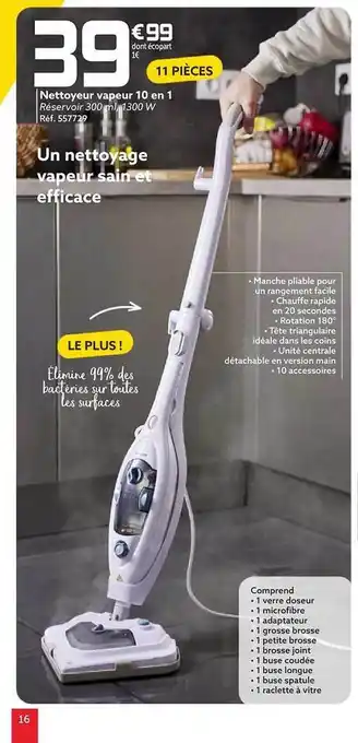 Gifi Nettoyeur vapeur 10 en 1 offre
