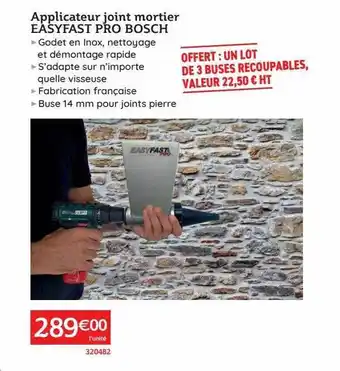 Applicateur joint mortier easyfast pro bosch