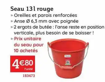 Seau 13l rouge