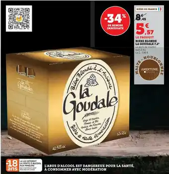 Super U Bier blonde la goudale 7.2° offre