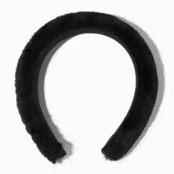 Serre-tĂȘte en fausse fourrure noir