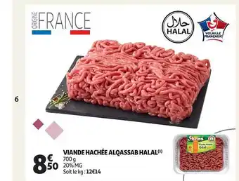 Auchan Viande hachée alqassab halal offre
