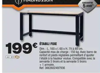 Brico Dépôt Établi fixe offre