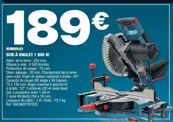 Brico Dépôt Scie à onglet 1800w offre