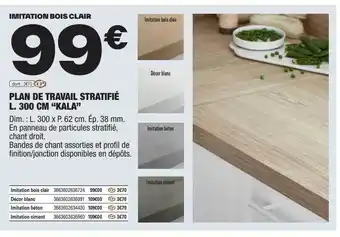 Brico Dépôt Plan de travail stratifié l. 300 cm offre