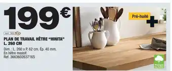Brico Dépôt Plan de travail hêtre offre