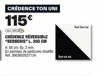 Brico Dépôt Crédence réversible offre