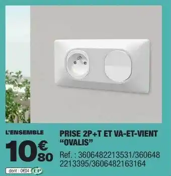 Brico Dépôt Prise 2p+t et va-et-vient offre