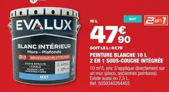 Brico Dépôt Peinture blanche 10l 2 en 1 sous-couche intégrée offre