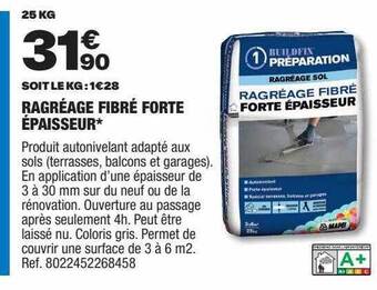Brico Dépôt Ragréage fibré forte épaisseur offre