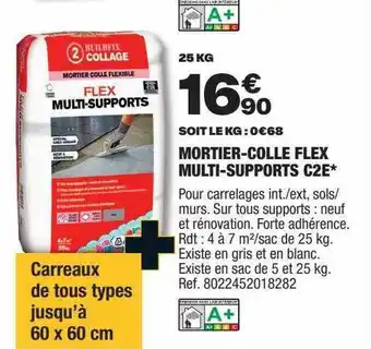 Brico Dépôt Mortier-colle flex multi-supports c2e offre