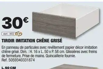 Brico Dépôt Tiroir imitation chêne grisé offre